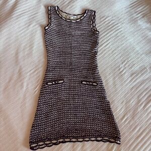 Dior Knit Sleeveless Silk Dress Burgundy